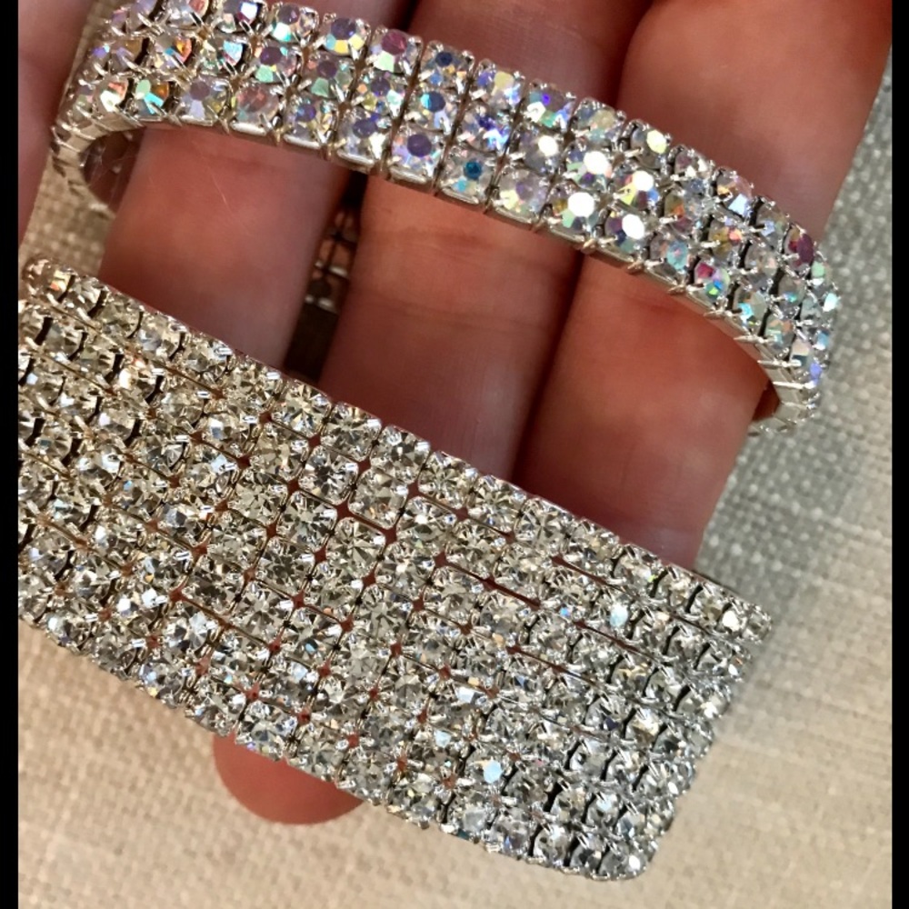 Stretchy 1 Inch Crystal Rhinestone Bracelet ❤️ - Picture 7 of 7